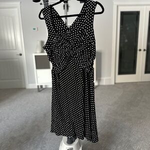 Papillon Blanc Black and White Polka Dot Midi Dress